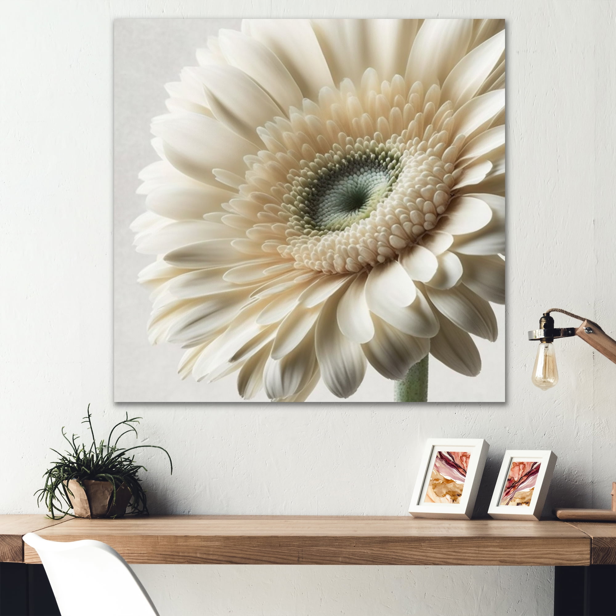 Designart White Gerbera Flower III Canvas Wall Art