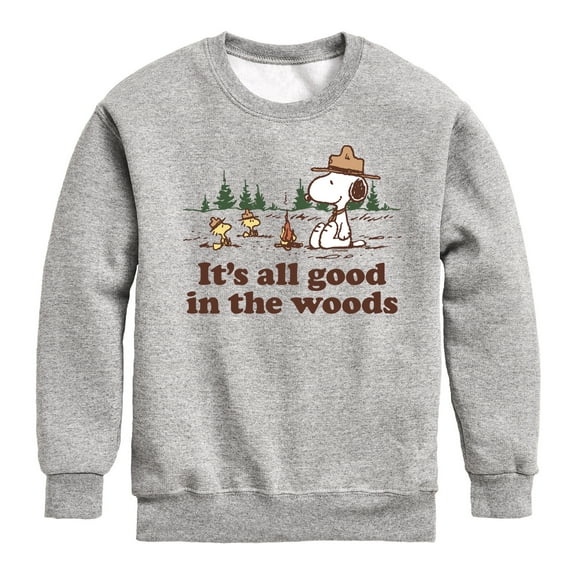 Peanuts - All Good In The Woods Graphic Long Sleeve Fleece Sweatshirt