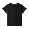 thumbnail image 2 of Antinious Casual Shirts for Kids,Toddler Winter Short Sleeve Tops Blouses,Toddler Kids Fashion Cute Solid Color Soft Button Short Sleeve Lace,Black,120, 2 of 5