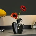 thumbnail image 4 of DAMAI Beauty Shoulder Black 7.9" H x 3.7" W Ceramic Body Vase, Modern Minimalist Style Vase Flower Set, Human Body Vase for Living Rooms, Bedrooms, Shelves, Dining Tables, Bathrooms, and Offices, 4 of 7