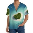 thumbnail image 3 of Wukai Paradise Island Men's Casual Short-Sleeve Button Down Shirt - Lightweight Summer Dress Shirt for Daily Wear-Medium, 3 of 7