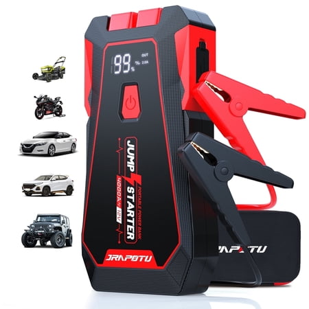 JRAPOTU Portable Car Jump Starter,4000A Battery Charger,SuperSafe 12V Lithium Jump Box