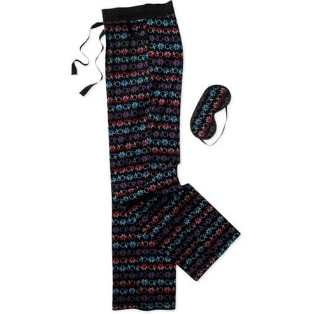 Op - Juniors Snow Lines Pajama Pants with Eye Shade