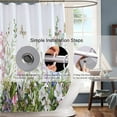 thumbnail image 5 of Extra Long Shower Curtain 72x84 inch Length Wildflowers Shower Curtain Sets,Green Plants Flowers Bathroom Curtains,Waterproof Fabric with Hooks, 5 of 5