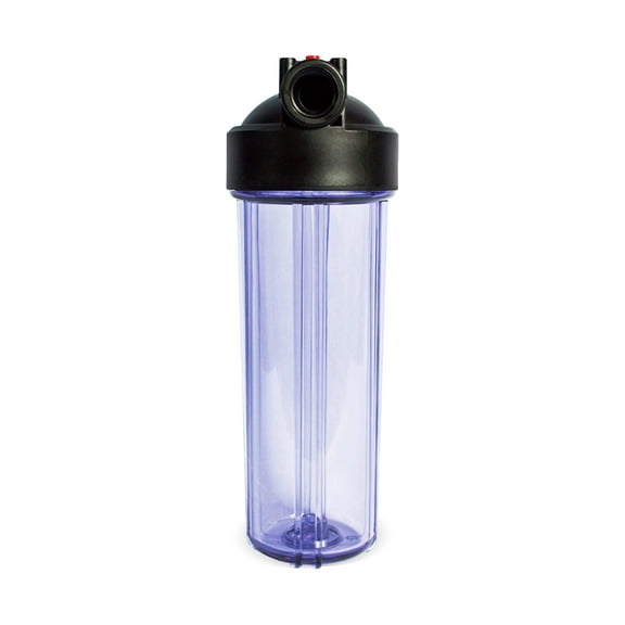 Standard 2.5x10" Clear Filter Housing 3/4" NPT with Pressure Release