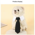 thumbnail image 2 of Pet Necktie with Collar Formal Dog Cat Necktie Adjustable Bowtie for Small Dogs Cats Puppy Kitten Wedding Party Holiday Costumes Black, 2 of 4