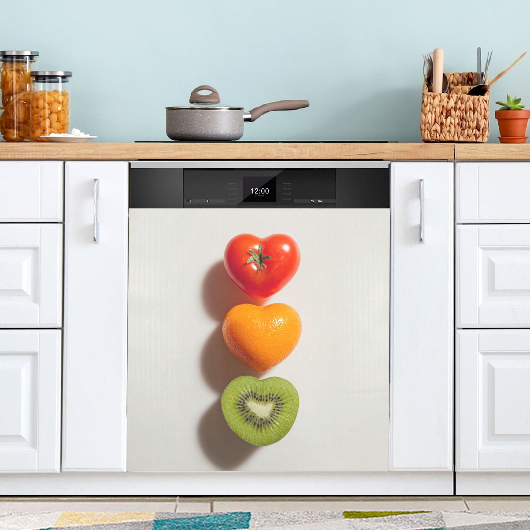 IAUYY Magnetic decorative sticker - 23x26 Inch PVC Refrigerator Decorative Cover, Removable DIY Art for Kitchen Appliances Kiwifruit