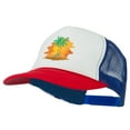 thumbnail image 2 of Palm Trees with Sunset Embroidered Foam Front Mesh Back Cap - Red White Royal OSFM, 2 of 5