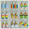 thumbnail image 2 of Rainbow Frog Candy Color Acrylic Mushroom Ghost Ice Cream Pencil Summer Earrings, 2 of 8