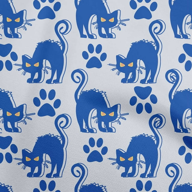 oneOone Rayon Medium Blue Fabric Halloween Sewing Craft Projects Fabric Prints By Yard 56 Inch Wide