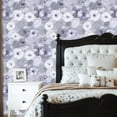 thumbnail image 2 of Peel and Stick Wallpaper Hawaiian Floral Grey White Hibiscus Flower Tropical Wall Mural 23.6in x 9.8ft Self Adhesive Removable Wall Paper Renter Friendly Wallpaper for Nursery Bedroom Cabinets, 2 of 8