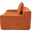 thumbnail image 5 of Miniyam Corduroy Convertible Loveseat Sofa with Removable Cushions, 2-Seater Couch for Living Room, No Assembly Required, Orange, 5 of 7