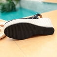 thumbnail image 5 of Hurxie Womens Closed Toe Platform Espadrilles Lace Wedge Heel Sandals Black 7.5, 5 of 8