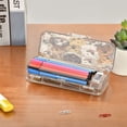 thumbnail image 7 of Plastic Pencil Box Large Capacity Pencil Boxes Clear Boxes with Snap-Tight Lid Stylish Office Supplies Storage Organizer Box A Large Group Of Dogs, 7 of 7