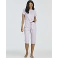thumbnail image 6 of Real Essentials 2 Pack: Women's Cotton Pajamas Short Sleeve Tops and Capri Pants Pajama Sets with Pockets (Available In Plus), 6 of 6