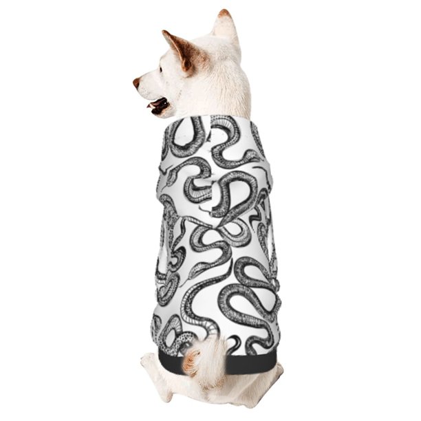 Balery Hand Drawn Snake Sudadera con Capucha para Perros Pequeños – Ropa para Mascotas, Disfraz para Perros y Gatos, Ideal para Fiestas y Cosplay-X-Large