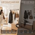 Wall Mounted Fold-Down Coat Rack With Motion Sensor Light, 6 Hooks ...