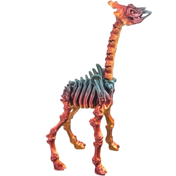 Skeleton Giraffe Figurine Articulated Desk Fidget for Teens & Adults Prehistoric Collectible & Stress Relief 3D Printed