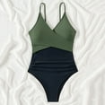 thumbnail image 7 of Linfrsh One Piece Swimsuit Women Bathing Suit for Women Tummy Control Cutout High Waisted Swim Suit Wrap Tie Back 1 Piece Swimsuit Women's Swimwear A01-Green,XL, 7 of 7