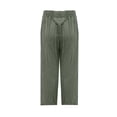 thumbnail image 6 of MDUKONU Women's Modest Linen Pants Solid Color Comfy Elastic Waistband Army Green L, 6 of 6