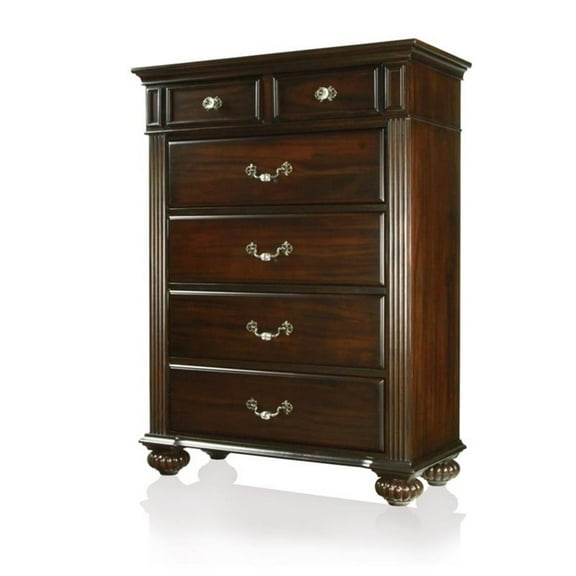 Bowery Hill Solid Wood Dark Walnut Chest Rectangular 51.13" x 38" x 17.38" Assembled