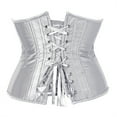 thumbnail image 5 of Stay Corset Underbust Corset Top Women Satin Lace Up Boned Underbust Corset Gothic Corset Gray XL, 5 of 5