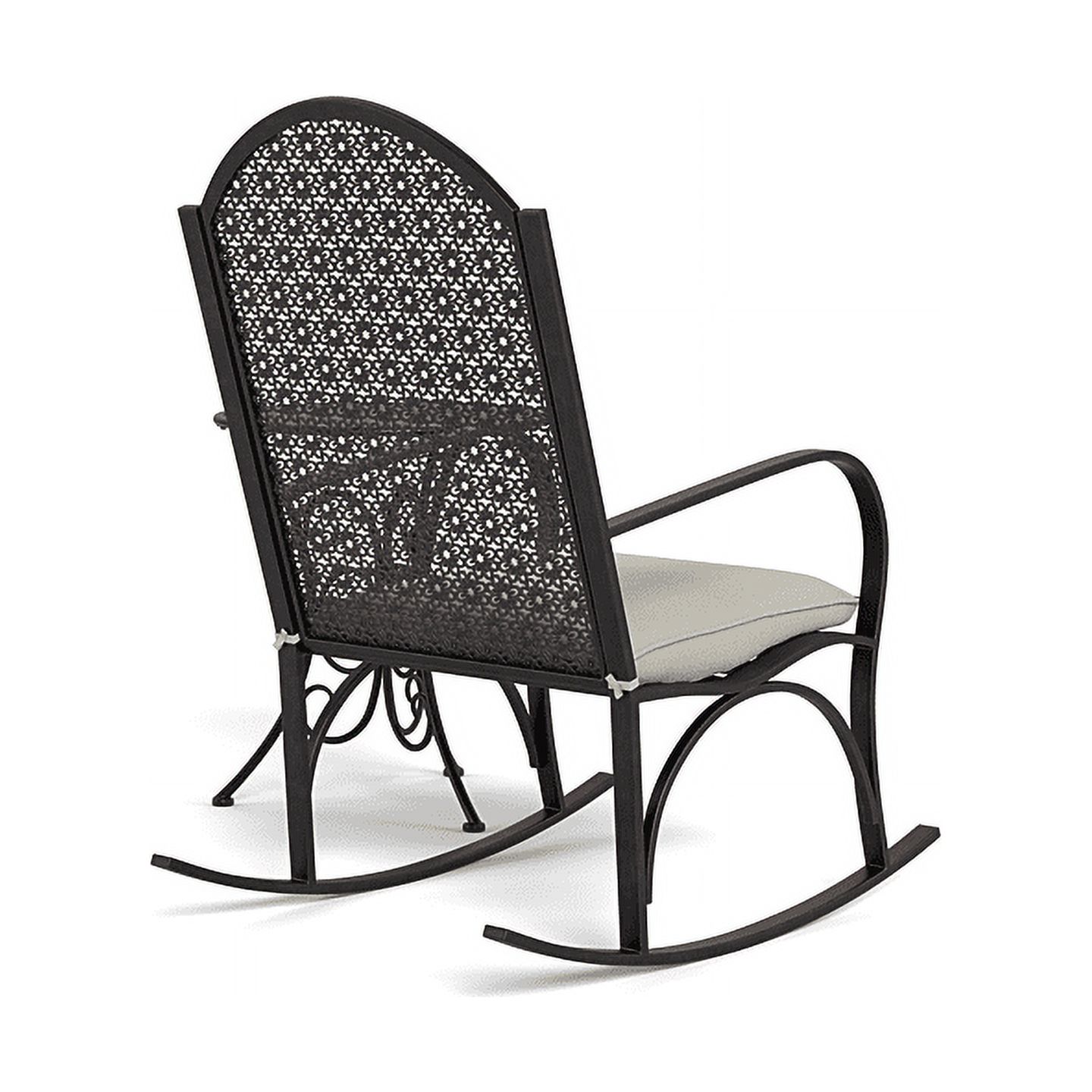 Tortuga Outdoor Garden Rocking Chair with Side Table - Oiled Copper Finish, Beige Cushion - image 4 of 11