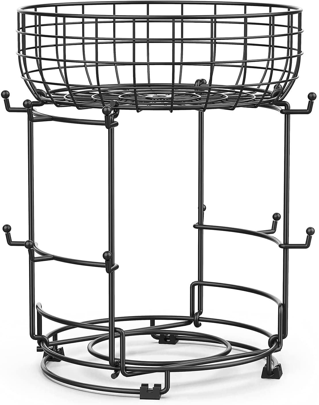 Bextsrack Coffee Mug Holder with Storage Basket, Room Decor Metal Mug