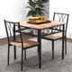 thumbnail image 2 of Garvee Conjunto de Comedor de 3 Piezas para 2 Personas, Mesa de Cocina con Estructura Metálica y 2 Sillas, Diseño que ahorra espacio, para Espacios Pequeños, Apartamento, Estilo retro, 2 of 6