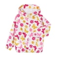 thumbnail image 3 of CAIVO Little Girls Flower Print Hooded Wind Jacket Lightweight Waterproof Elastic Zipper Pockets Long Sleeve Kids Windproof Rain Outerwear Casual Coats Leisure Dailywear, 3 of 6