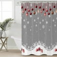 thumbnail image 2 of Small Stall Shower Curtain 36x78 Inch Narrow Half Size Gray Christmas Bath Curtains Bathroom Decor Xmas Balls White Snowflake Waterproof Fabric Shower Curtain Set with Hooks 36 Inch, 2 of 6