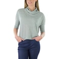 thumbnail image 7 of ToBeInStyle Women's 3/4 Sleeve Cowlneck Relaxed Fit Cropped, 7 of 7