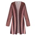 thumbnail image 1 of Women's Small Extra Tall Maxi Cardigan Straight Red Dawn Sparkling Effect Slinky Casual Long Flowy Drape Mid-Weight Duster Sweater Made in USA, 1 of 4