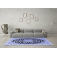 thumbnail image 3 of Ahgly Company Indoor Square Medallion Blue Traditional Area Rugs, 3' Square, 3 of 4