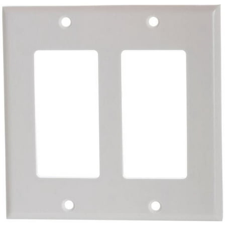 Decora Style Wall - White Plastic Double-Gang Decora Style Wall Face Plate 2-Gang