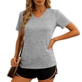 thumbnail image 5 of vdgthytj Workout Tops for Women Short Sleeve Quick Dry V-Neck T Shirt Loose Fitted Lightweight Summer Gym Athletic Basic Tops, 5 of 6