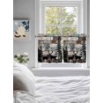 thumbnail image 3 of Teal Brown Deer Silhouettes 2 Panel Kitchen Curtains for Small Windows, Trees Wooden Retro Art Farmhouse Bathroom Tier Curtain, Short Window Treatment for Bedroom/Living Room 55"x24", 3 of 6
