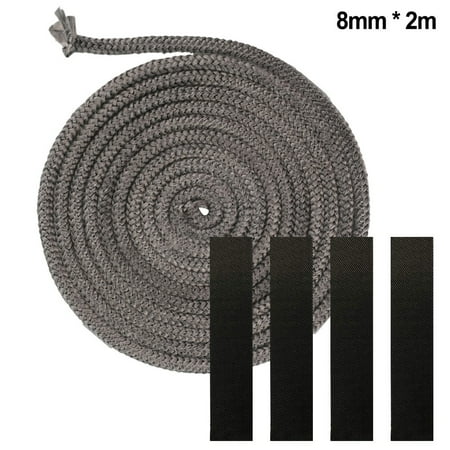 

BTOER Black Stove/Fire Rope Wood Burning Stove 6/8mm 2m Length Log Burner Door Seal
