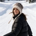 thumbnail image 3 of Warm Hats for Women Knit Vintage Print Hat with Ear Flap- Nordic Style Warm Cozy Outdoor Skiing Hat, 3 of 4