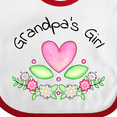 thumbnail image 4 of Inktastic Grandpa's Girl Heart Flowers Girls Baby Bib, 4 of 4