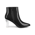 thumbnail image 3 of Unique Bargains Bottines à Talon Bloc à Bout Pointu à Talon Transparent pour Femmes, 3 of 7