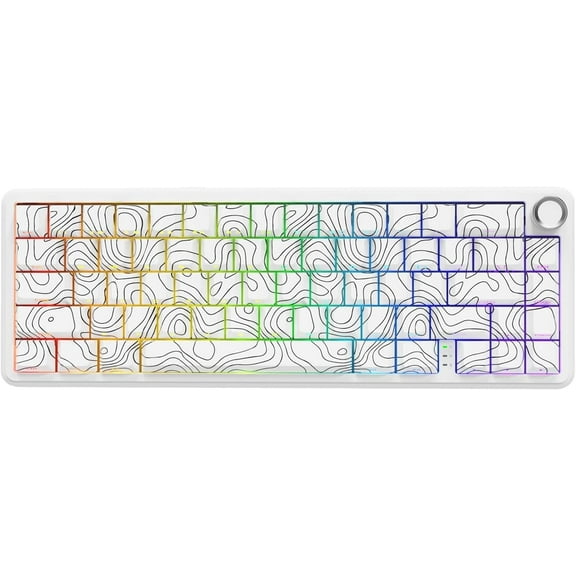 ATTACK SHARK X65PRO HE Rapid Trigger Wireless Gaming Keyboard, 0.01mm RT Accuracy 8000Hz Wired Keyboard with Magnetic Switch, Adjustable Actuation, Snap Tap, RGB Lighting for PC/Mac, White Contours