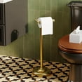 thumbnail image 2 of Toilet Paper Holder Stand,Free Standing Toilet Paper Holder,Modern Post Pivoting Toilet Paper Stand with Stable Weighted Base,SUS304 Stainless Steel Tissue Roll Holder Stand for Bathroom,Brushed Gold, 2 of 13