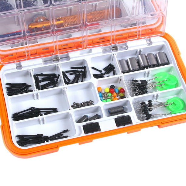 350pcs Fishing Tackle Set Assorted Fishing Hooks Swivels Space Beans Carp  Fishing Accessories with Tackle Box 
