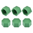 thumbnail image 1 of Unique Bargains G1/2 Pipe Fitting Cap, PPR Hex Female Thread Hose Connector with Gasket, Green 6Pcs, 1 of 8
