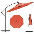 thumbnail image 1 of Gymax 10Ft Offset Hanging Umbrella Patio Outdoor w/ 32 Solar LED Lights Orange, 1 of 10