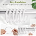 thumbnail image 6 of Bathway White Shower Curtain Rings, 24 Pcs Plastic Shower Curtain Hooks, Shower Curtain Hooks Rings for Bathroom Shower Rod, Easy to Snap Closure, O Shape Shower Rings for Curtain, 6 of 8