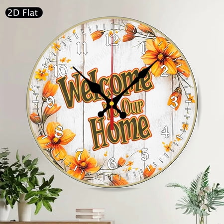 Pop Art Love Heart Round Wall Clock Modern Graffiti Style Silent Ticking Wall Decor for Home