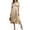 *Beige, variant on Women's Off Shoulder Puff Short Sleeve Waist Tie Irregular Midi Dress,Casual Summer Swing Dress Wine,Women's Plus XL