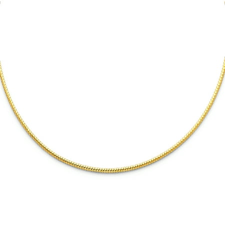 - FB Jewels 14K Yellow Gold 2mm Sparkle Omega Chain Necklace 17 Inches